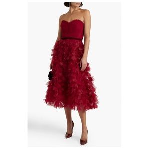 Elegant Strapless Red Dress